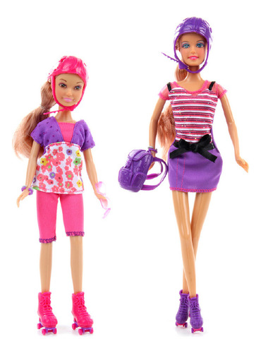 Muñeca Defa Lucy Con Hermanita Rollers Patines Skating