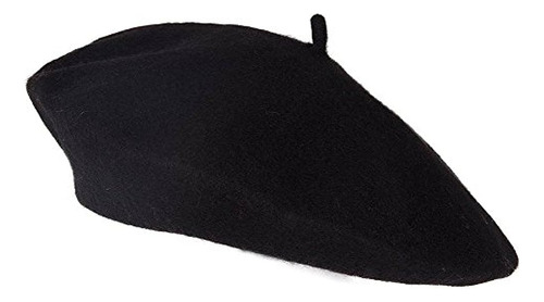 Top Headwear Boina Bohemia Francesa De Mezcla De Lana, Negra