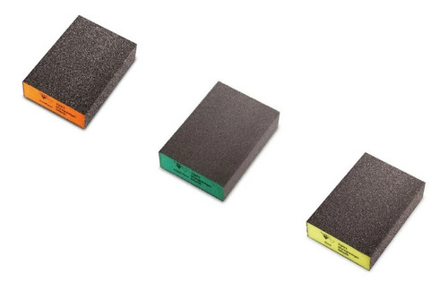 Imagen 1 de 5 de Kit 3 Esponjas Abrasivas Medio/fino/super Fino