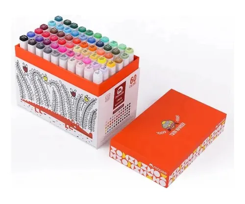 comprar Marcadores Profesionales Doble Punta 60 Colores