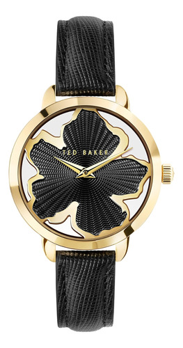 Ted Baker Lilabel Reloj Con Correa De Cuero Saffiano Negro (