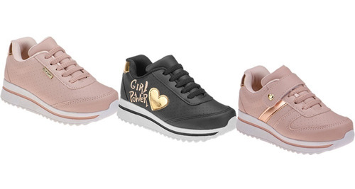 Kit 3 Pares Tenis Black Friday Kit Tenis Infantil Menina 