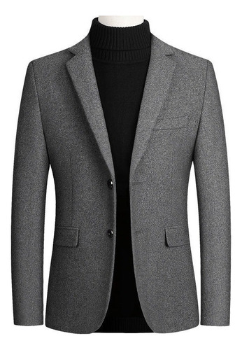 Abrigo Largo Hombre Cuello En V Otoño E Invierno Slim Fit