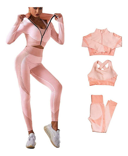 Ropa De Gimnasio De 3 Piezas, Ropa De Yoga Activewear