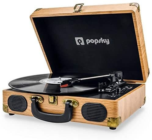 Tocadiscos Popsky 3 Velocidades De Vinilo Bluetooth -café