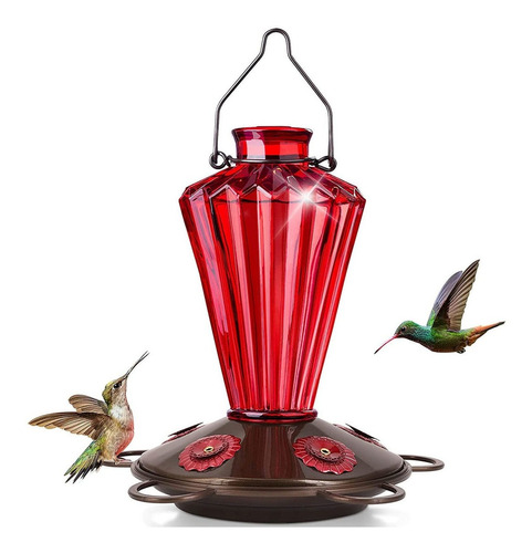 Bebedero Colibri Bolite Forma Diamante Vidrio Rojo 550ml