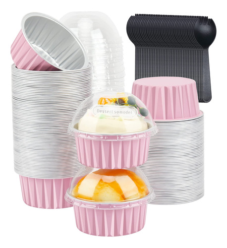 Lnyzqus - Moldes Para Cupcakes De 5 Onzas Con Tapas De Cupul