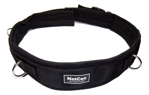 Cinturon Para Pasear Perros Acolchado Regulable Canicross Color Negro