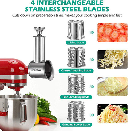 Imagen 4 de 7 de Accesorio Rallador De Acero Inoxidable Batidoras Kitchenaid