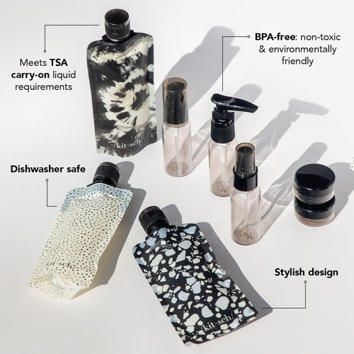Botellas De Viaje Modernas Contenedores Tarro Bolsa Portatil