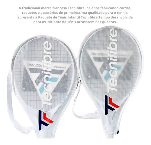 Raquete De Tênis Tempo Tecnifibre Alumínio Junior Com Capa