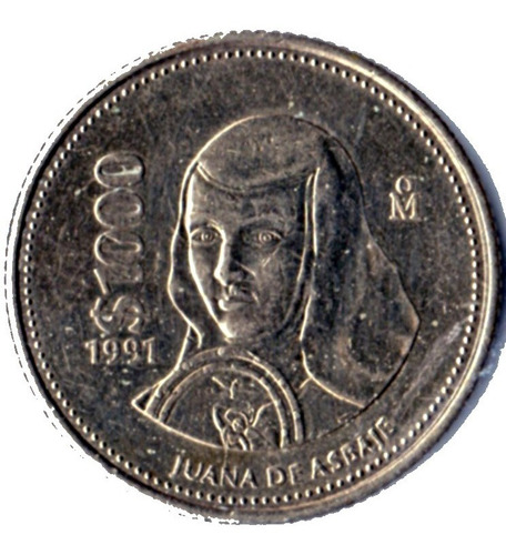 Moneda 1000 Sor Juana De La Cruz 1991 Una Pieza