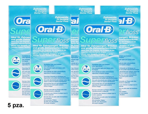 Hilo Dental Super Floss Oral-b Ortodoncia 5 Packs De 50u