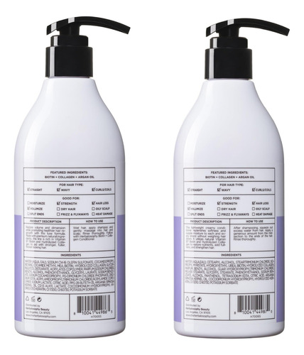 Conjunto De Shampoo E Condicionador De Biotina E Colágeno He