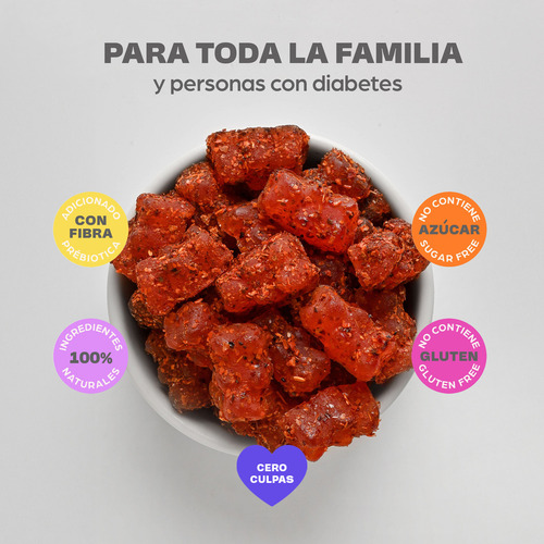 Gomita Deloü Sin Azúcar (keto) Sabor Fresa Enchilada / 12 Pz
