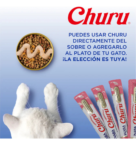 Inaba Churu AtĂșn/almeja Snack Premio Para Gatos 4 Tubos De 1