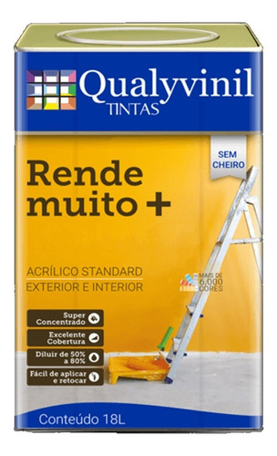 Pintura Látex Rinde Mucho Blanco 18 Litros Mate Qualyvinil