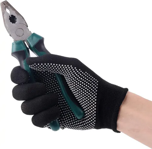 12 Pares De Guantes De Trabajo Warrior Con Agarre PU, Talla XS (6), Negros, Para Jardinería