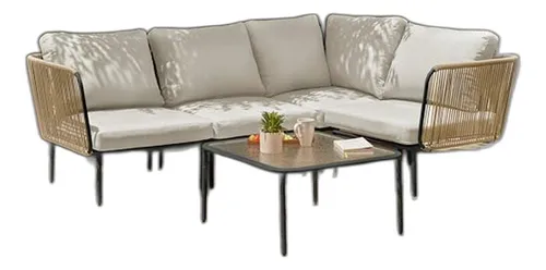 Set De Muebles De Patio Modular De 5 Piezas, Sofá De Esquina