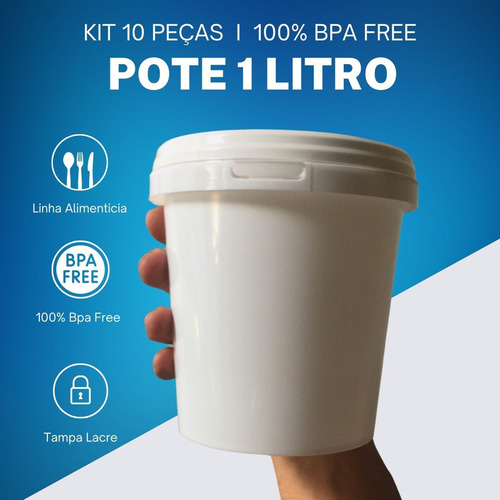 Pote Plástico Para Restaurantes - Kit Com 10 Pçs