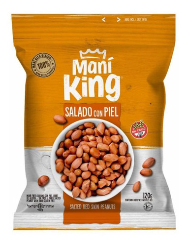 Maní King Con Piel Salado Pack 120g Fullescabio Oferta