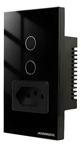 Foto real de Interruptor Wi‑Fi 2 Botões + Tomada 20A