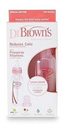 Dr. Brown's Pink Botellas De 8 Onzas (paquete De 2)