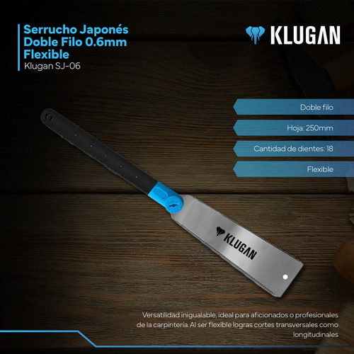 Serrucho Japones Ryoba Doble Filo 0.6mm Flexible Klugan Sj-06