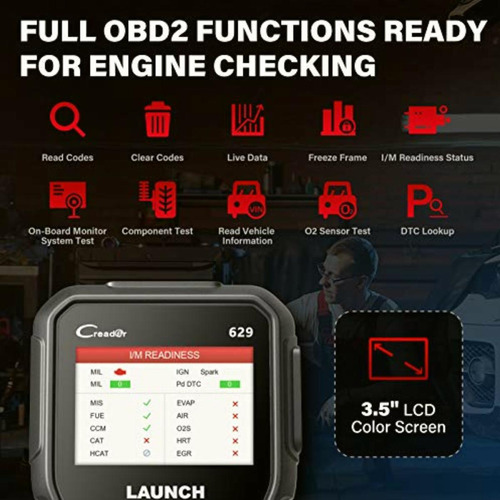 Launch Cr629 Obd2 Scanner Newest 2023 Scan Tool With Reset