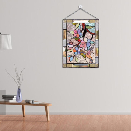 Panel De Ventana Rectangular De Vidrieras De 2 Piezas Para
