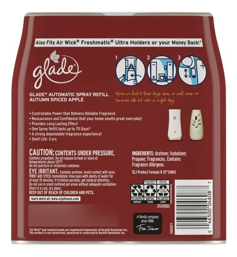Paquete De 2 Repuestos Aromatizante Glade Autumn Spiced Aple