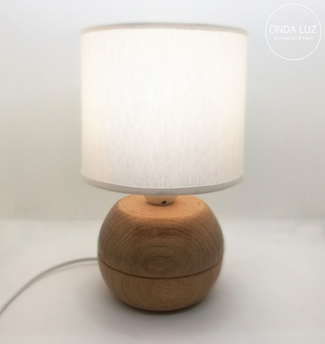Velador Pequeño Madera Calden Blanco Altura 24cm Nordico Madera Caldén Blanco