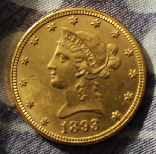 Moneda De Oro Del Año 1893 De 10$, Eagle O Media Morocota