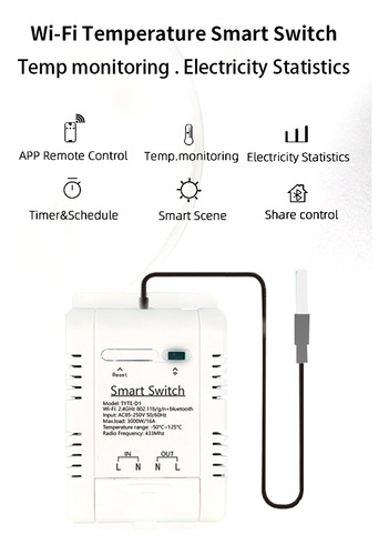 Interruptor Inteligente De Temperatura/apagado Sonoff Graffi