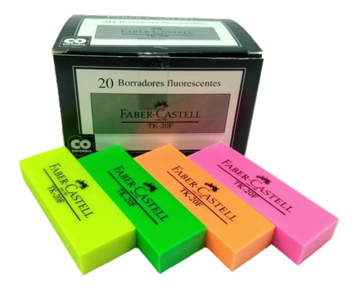 Borrador Fluorescente Faber Castell Tk-20f *5 Unidades