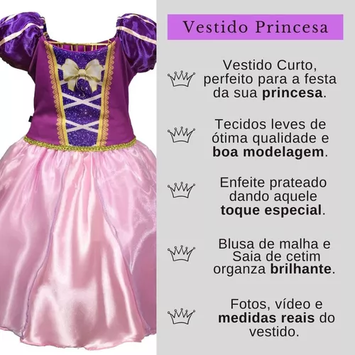 Vestido Princesa Lilás Roxo Curto - FantasiAdoro - Junina. Festa e Fantasia