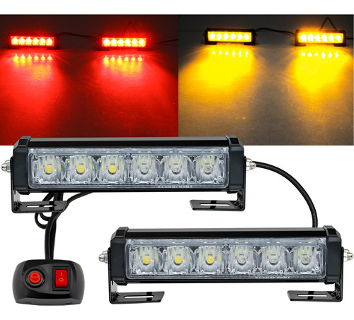 Barra De Luces Led Estroboscópicas Emergencia 2 Unidades Roj