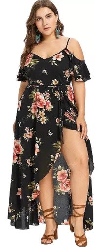 Vestido De Fiesta Irregular Mujer Estampada De Mujer Grande