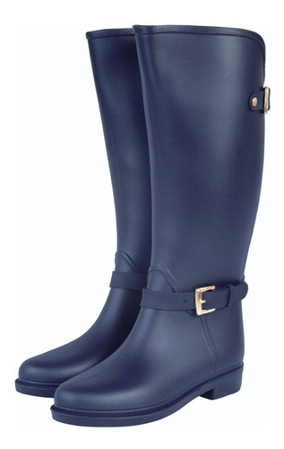 Botas Lluvia Mujer Eternity Twin Buckle Bottplie- Azul Navy