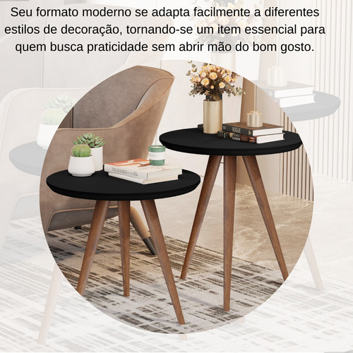 Mesa Lateral Mesa De Apoio Mesinha Pé Palito Cores Cor Preto