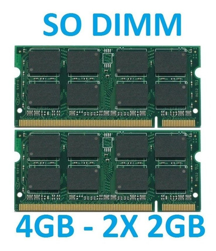 Memoria 4gb 2x 2gb Notebook Positivo Sim+ P450l P457p R330b