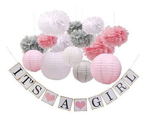 Bebe Niña Baby Shower Decoraciones Es Una Chica Pancartas