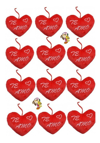Corazón De Peluche X 12 Unidades San Valentín Ideal Souvenir