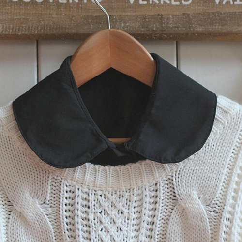 .. Cuello Falso De Camisa De Algodón Mitad Blusa Con Correa