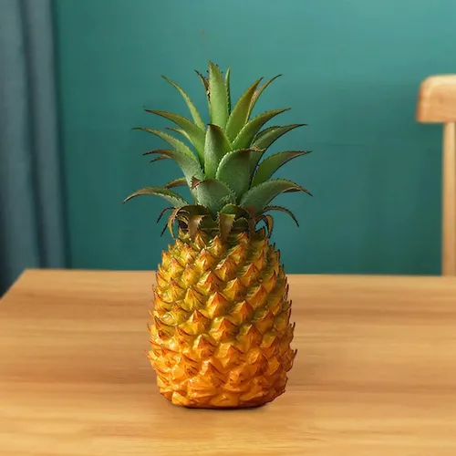 Piña Artificial Realista Figura Decorativa Amarilla 21x8cm