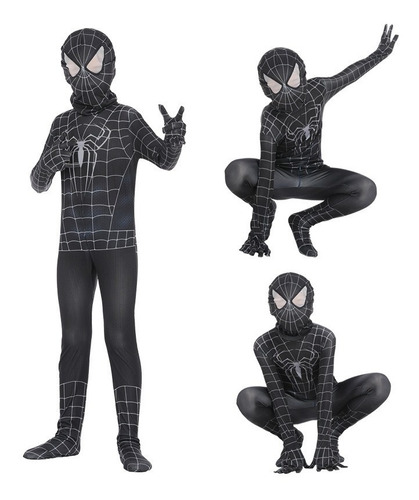 Imagen 1 de 2 de Disfraz Hombre Araña Spiderman Negro Black Niño Importado 