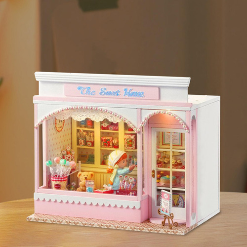 Kits De Casa De Bonecas Em Miniatura Diy, Doce Lar