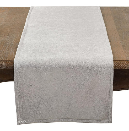 Saro Lifestyle Silver Shimmering Table Runner, 15  X 72 , Ob