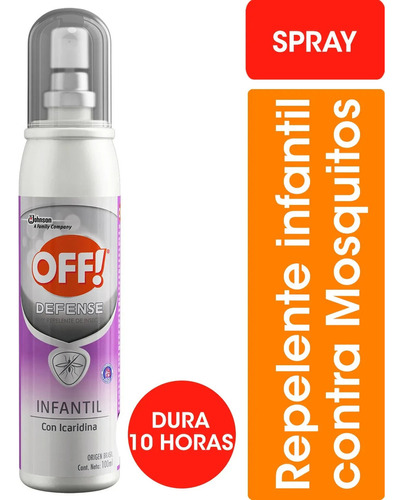 Repelente Off Defense Infantil Spray X 100 Ml