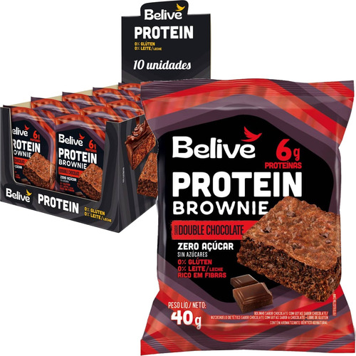 Protein Brownie Double Chocolate Zero Belive 40g ( 10 Und )